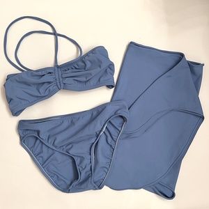 Lisa Curran Blue Bikini Swimsuit With Matching Wrap